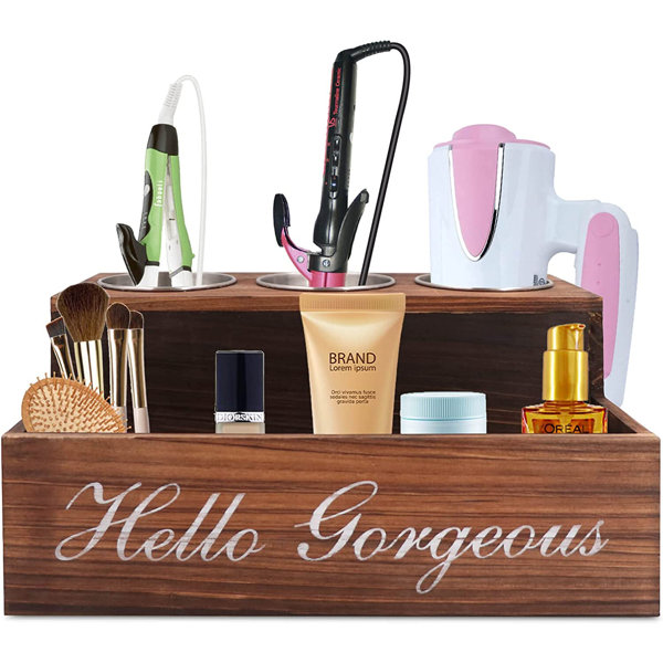 Gracie Oaks Deobrah Wooden Hair Tools Organizer Wayfair